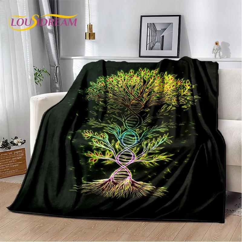 Nordic Mythology Yggdrasil Nature Tree of Life Blanket,Flannel Soft Throw Blanket for Home Bedroom Bed Sofa Picnic Office Kids