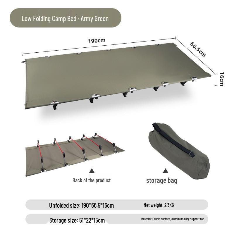 Ultra-Light Aluminum Folding Camp Bed for Camping, Office Naps, and Self-Driving Adventures