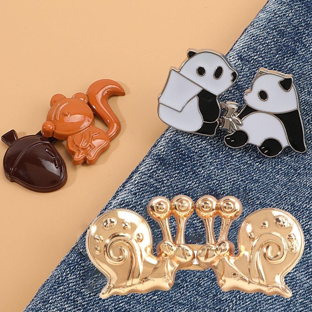 Waist Adjust Jeans Buttons Cartoon Animals Waist Buckle Portable Pants Pins