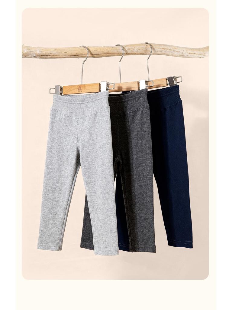 2025 Winter Tongbei Girls' Fleece-Lined Solid Leggings - Thick, Fashionable, and Warm