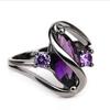 New fashion European and American horse eye ring S-shaped twisted exaggerated men's and women's rings, personalized imitation Opal rings