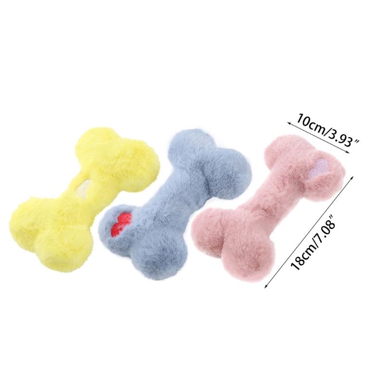 Pet Dogs Chewing Toy for Small Dogs Plush Bone Toy 3PCS Interaction Pet Teething Toy Aggressive Chewer Toy Dog Favor