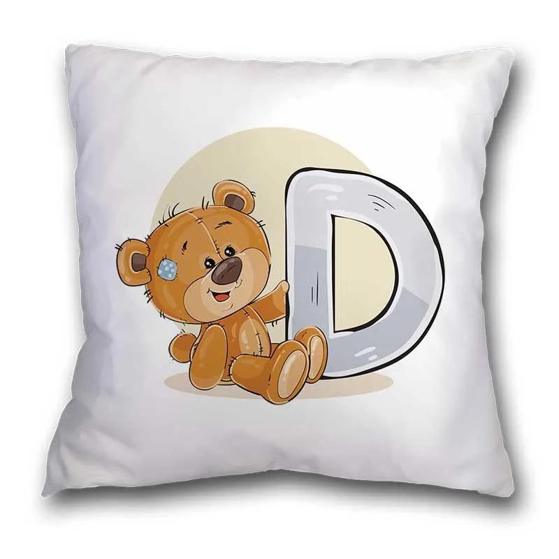Cute Cartoon Bear Animal Pillowcase Cushion Cover Printing Suitable for Sofa Children's Room Decorative Pillowcase