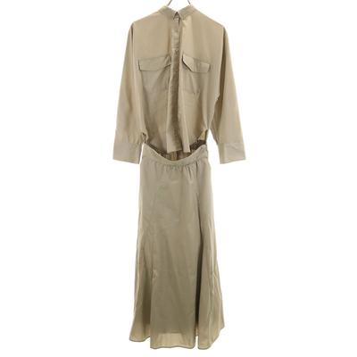 Mila Owen Langarm Town Down Dolman Hemdblusenkleid beige zum Aufkrempeln Damen Gebraucht