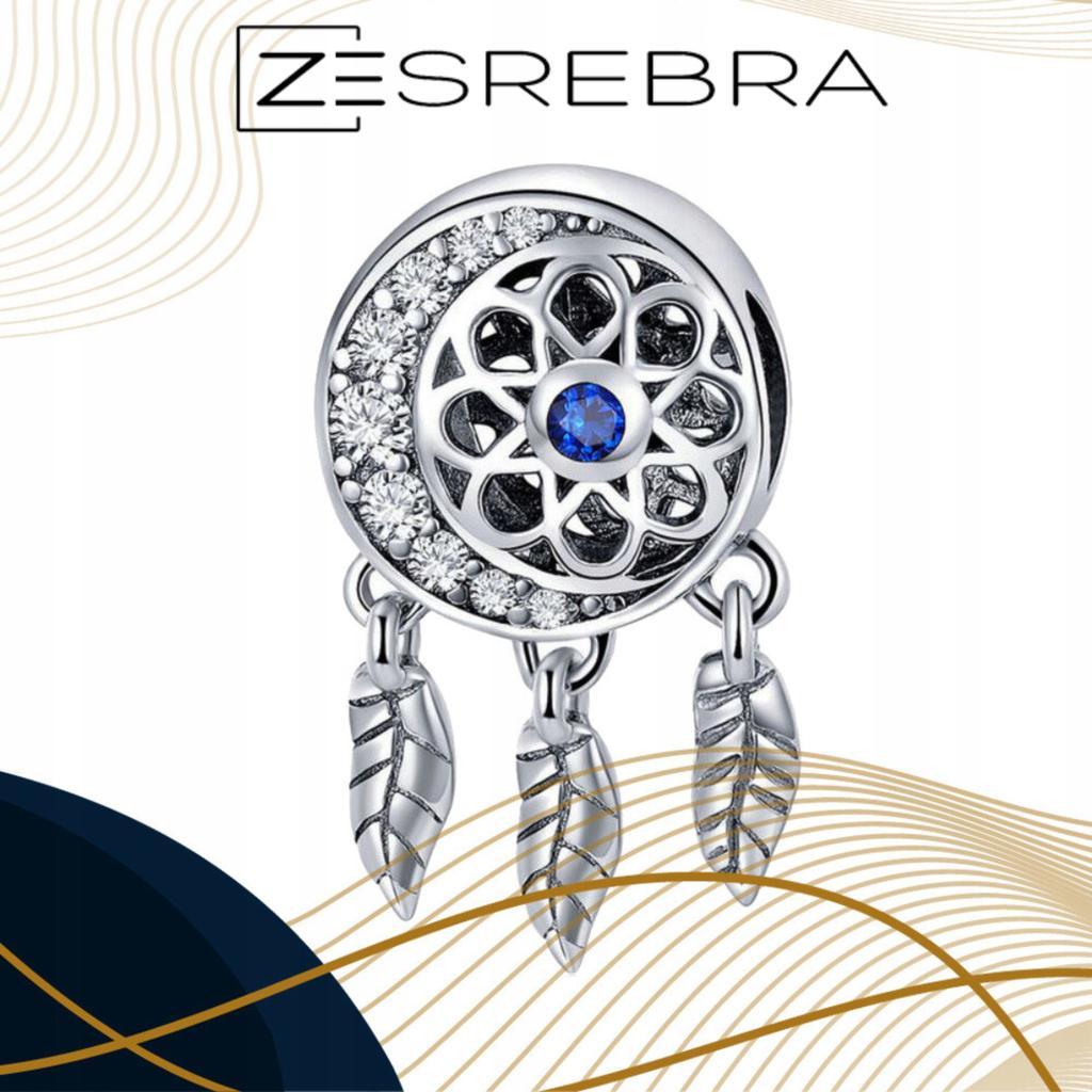 Dreamcatcher Charms 925 Bead Feather Moon Charms Pr S925