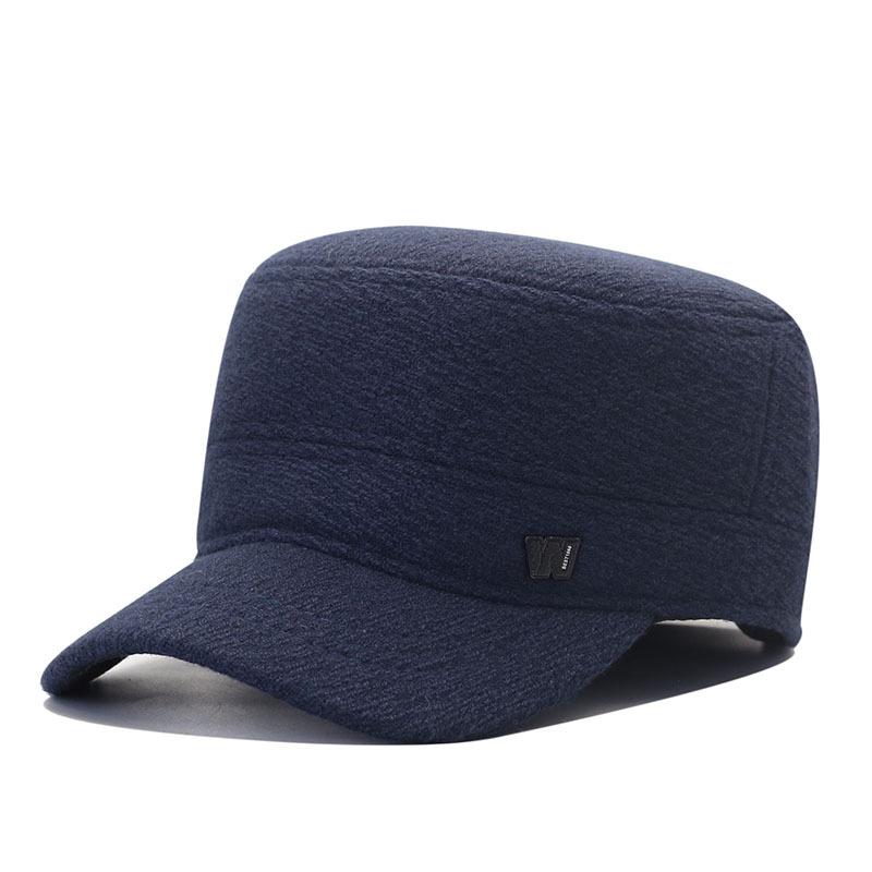 Autumn and Winter Men's Cap Dad Among the Elderly Grandfather Old Man Baseball Cap Flat Top Fleece Ear Protector Warm Hat