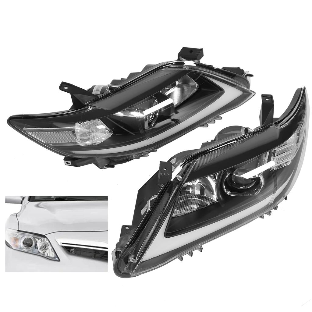 VLAND LED Projector Dynamic Headlights DRL Clear Lens Fit for Camry XV40 2010‑2011 LHD