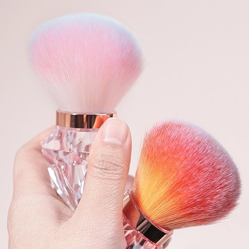 Multipurpose Nail Powder Remover Brush for Home Salon Use Nail Art Dust Brush with Crystal Shape Handle Makeup Brushes