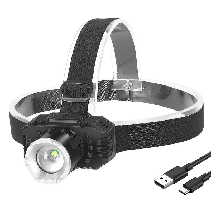Mini LED Headlamp USB Rechargeable Head Light with 3 Lighting Modes Head Flashlight for Camping Fishing Emergency Lantern