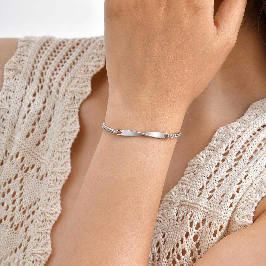 Simple And Fashionable Women'S Stainless Steel Grinding Mobius Bracelet Versatile, Jewelry Br-2557