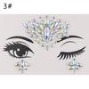 Fashion Colorful 3D Crystal Temporary Tattoo Face Gems Jewels Rhinestone Glitter Adhesive Stickers Festival Body Facial Decor