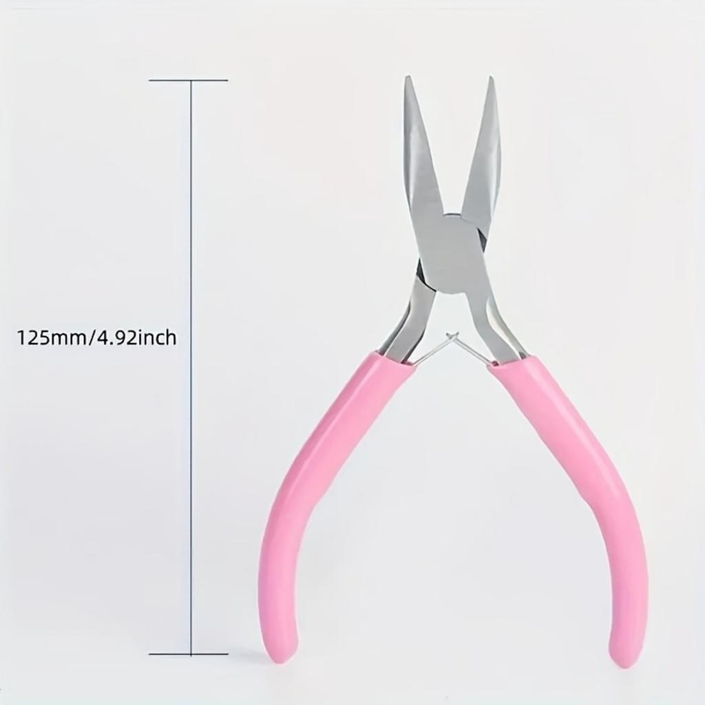9pcs mini jewelry pliers, round curved needle tips, DIY tool kit suitable for jewelry production and repair, top cutting pliers, round mouth pliers,