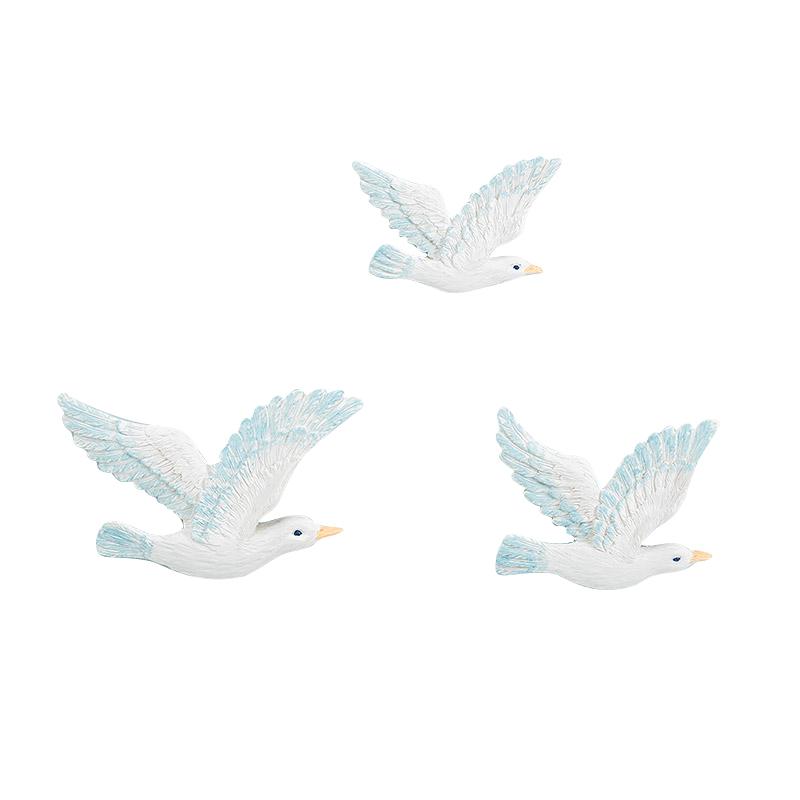 Modern Wall Hanging Seagulls Peace Dove Resin Wall Birds Mural Accessories Club Decor Home Livingroom Wall Sticker Artwork