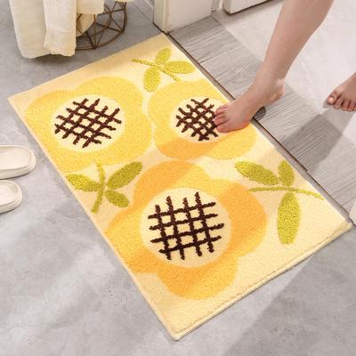 Ins Air Fresh Household Bathroom Floor Mat Absorbent Mat Bathroom Carpet Entrance Door Mat Flocking Toilet Foot Mat