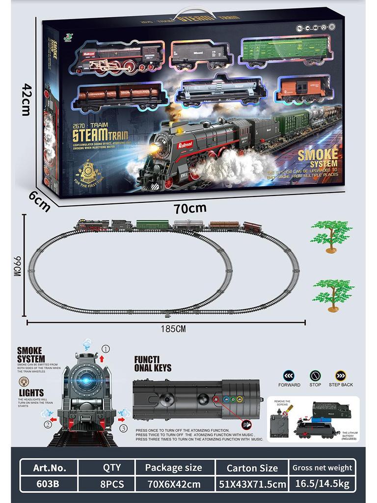 Retro Zestaw Torów Kolei Parowej - Elektryczna Zabawka dla Dzieci