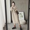 [] Autumn and winter new solid color loose lazy wind sweater skirt round neck long sleeve loose version knitted dress