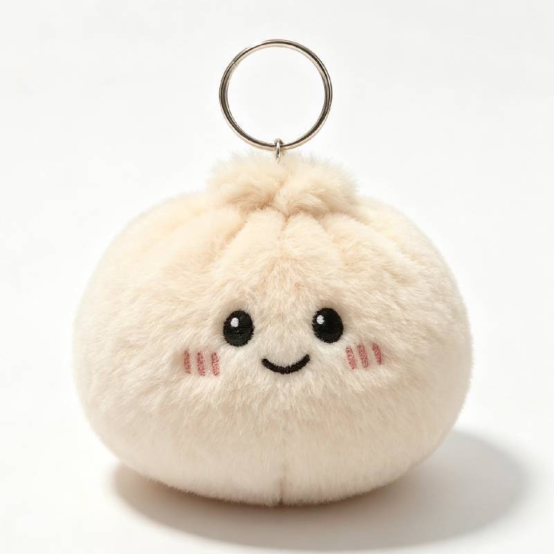 Foodshaped Plush Baozi Stress Ball With Keyring For Office And Home Use
