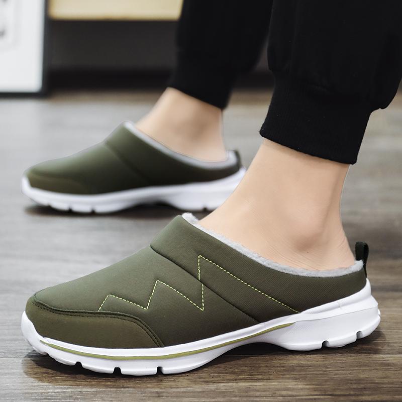 Men Women Plush Slippers Winter Indoor Outdoor Walking Shoes Warm Casual Flats Cotton Shoes Big Size 36-48
