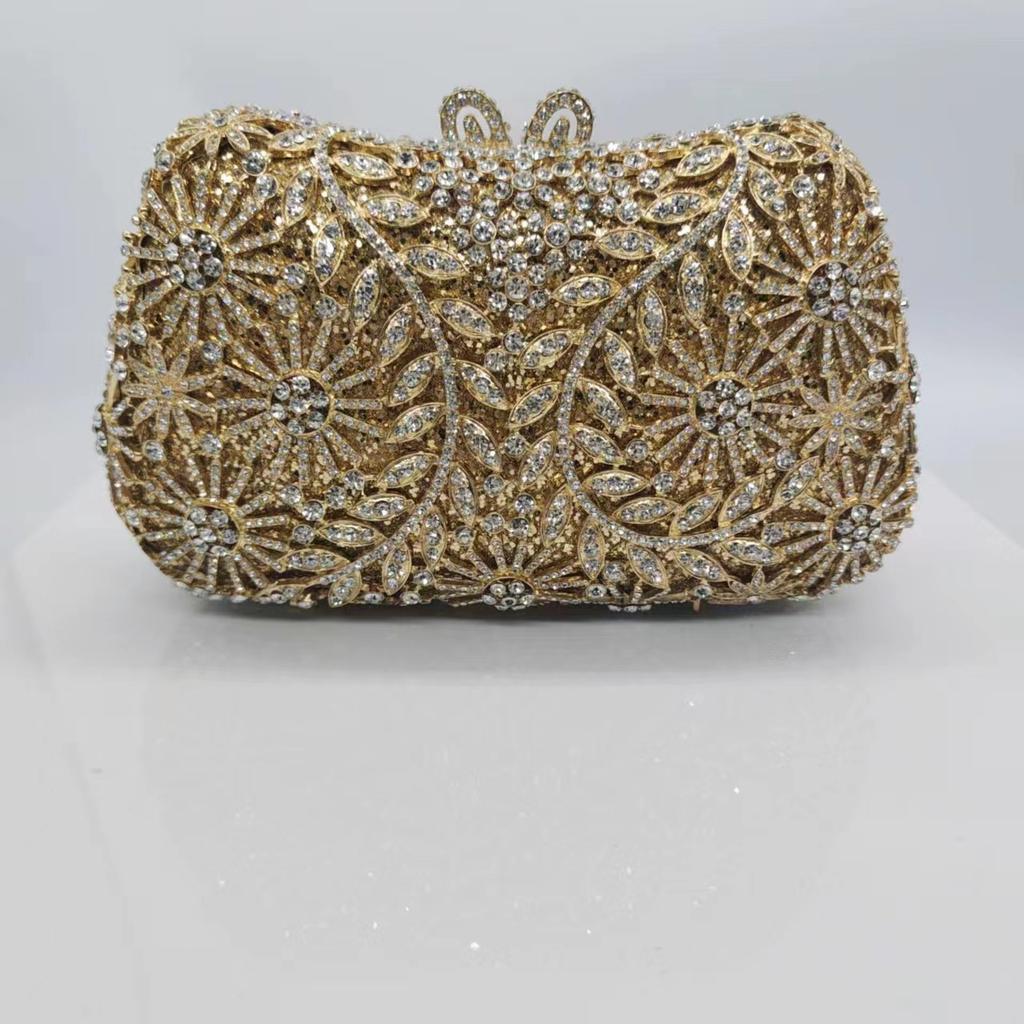 WHTUOHENG Bolso de Noche de Cristal Plateado Carteras de Diamantes Rhinestone Mujeres Carteras de Rhinestone Bolsos de Boda y Baile de Fin de Curso Bolso de Mano para Cena