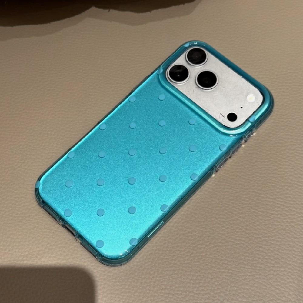 Модный синий чехол для iPhone в горошек для iPhone 17 Pro 16 15 14 Ударопрочный защитный чехол в простом корейском стиле iPhone 15