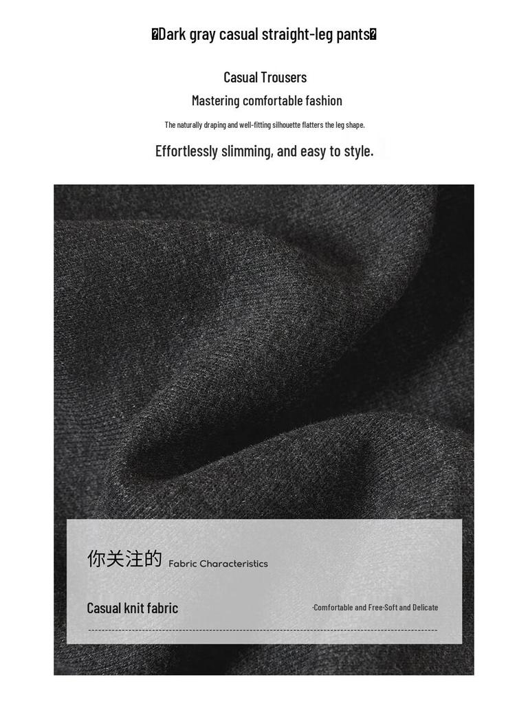 Ta Chi Dam Högmidjade Raka Ben Casual Byxor