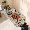 1PC Halloween Pumpkin Bats Kitchen Rug Non-Slip Door Mat Pop design Bathroom Rug Bath Mat Carpet for Home Sink Laundry Decor