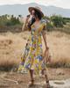 2023 Summer New Sexy Printed Bohemian Dress with Waistline Slimming Women's Clothing