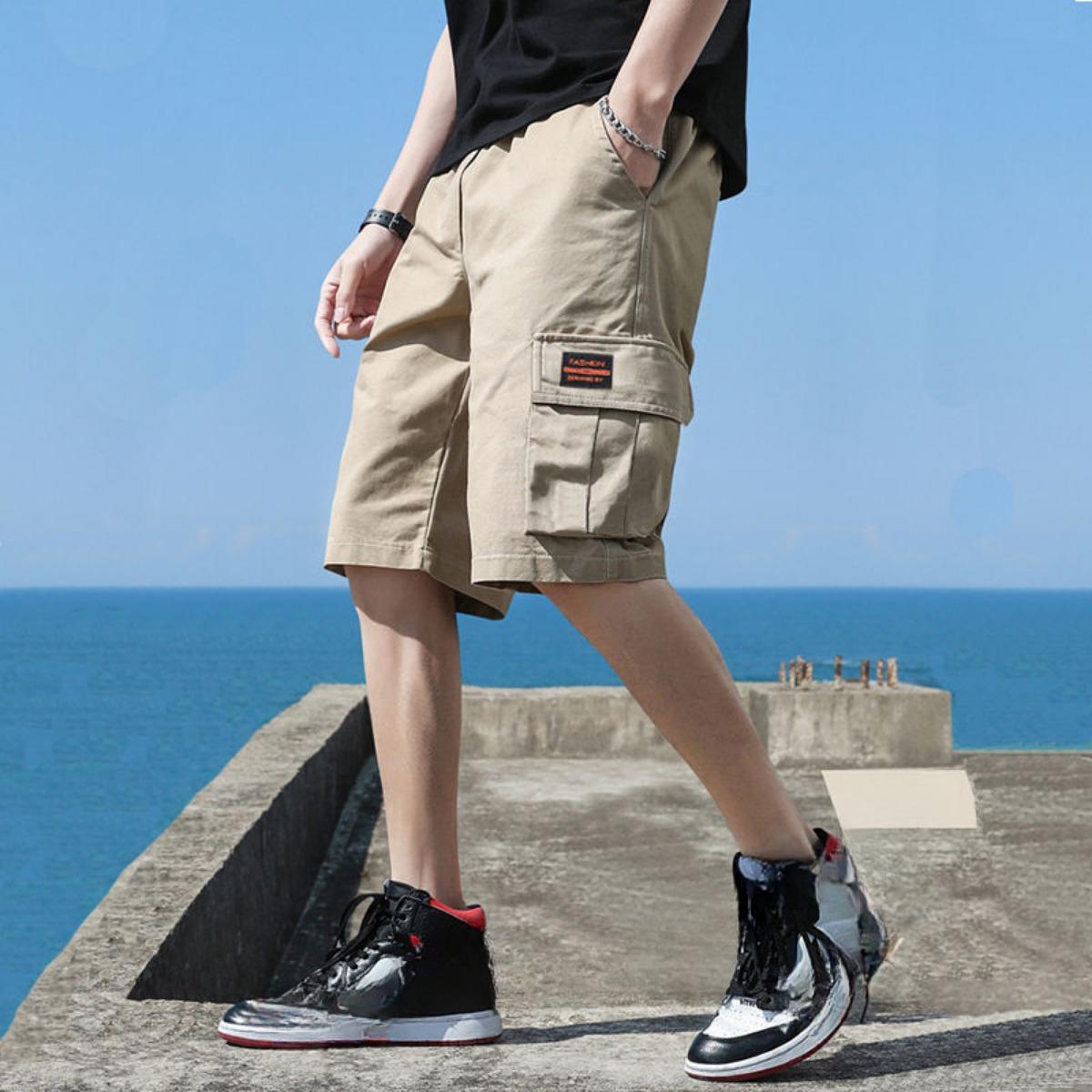 

Свободные рабочие шорты для мужской летней моды, свободные шорты средней длины пять дюймов, повседневные спортивные шорты для верхней одежды M