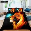 Lion Head With Black Backdrop Theme Art, Duvet Cover Set Queen King Size A Decorative 3 Piece Bedding Set With 2 Pillow Shams