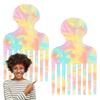 Hair Picks for Curly hair, 2pcs Afro Acetate Pick Comb, Fine-Tooth Comb Colorful, 4.72 Inch Curly Picks Long Wide Tooth Detangling Styling Reducing