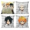 Anime The P-Promised n-Neverland Pillow Case Anti-dustmite Pillowcase Invisible Zipper Silky Short Plush Sofa Cushion Cover
