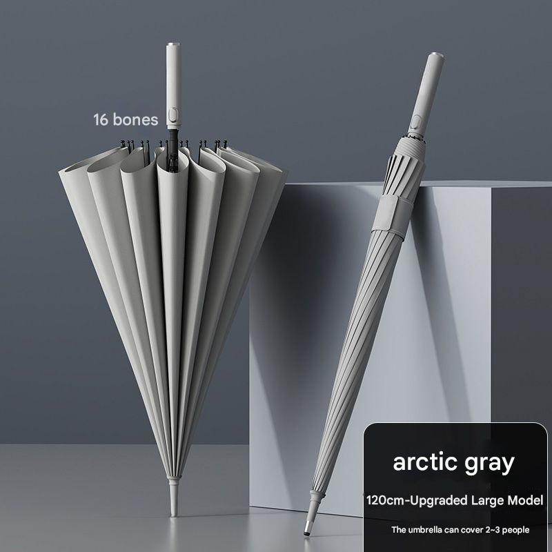 16 Bone High-end Automatic Reinforcement Thickening Strong Wind-resistant Sunny And Rainy Dual-use Long Handle Business Umbrella