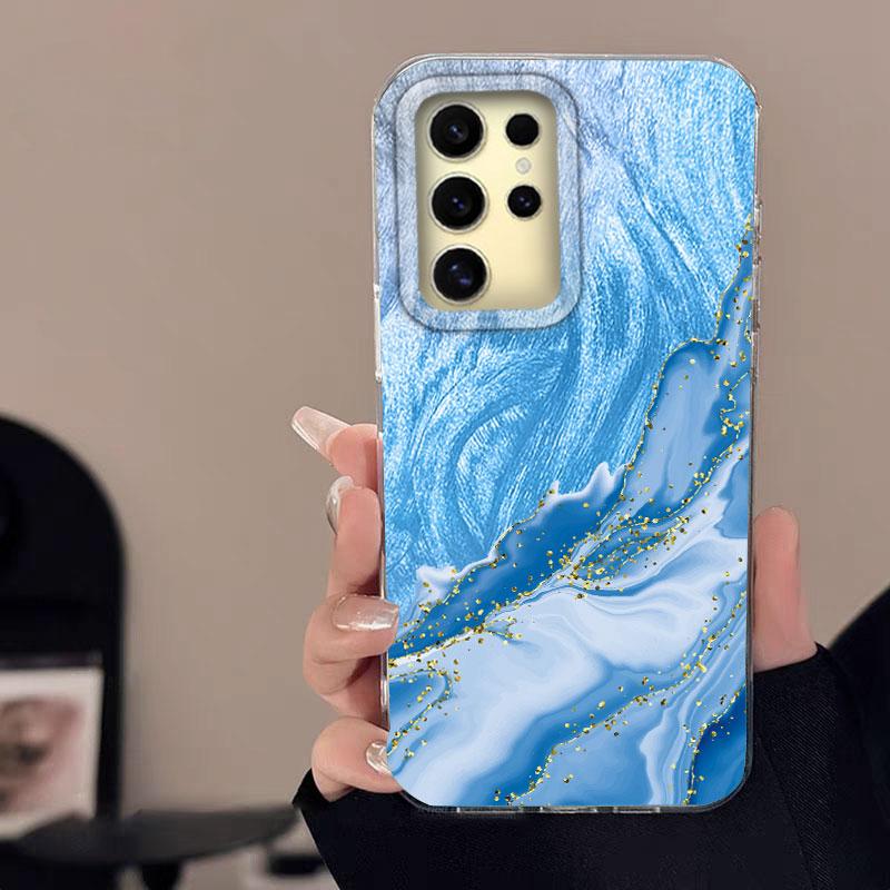 

Чехол для Samsung Galaxy A56 S24 S25 Plus Ultra A15 A25 A55 A35 A16 A26 A36 Чехол для телефона Мраморный узор Бабочка Модный Бампер Samsung S25 Ultra белый