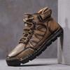 Leather Men's Ankle Boots New Casual Walking Shoes Breathable Low Top Hiking Shoes High Quanlity Motorcycle Boots Winter Shoes