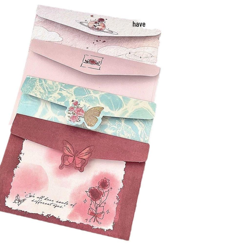 Vintage Rose Handwritten Envelope & Letter Set: Romantic Greeting Card Stationery