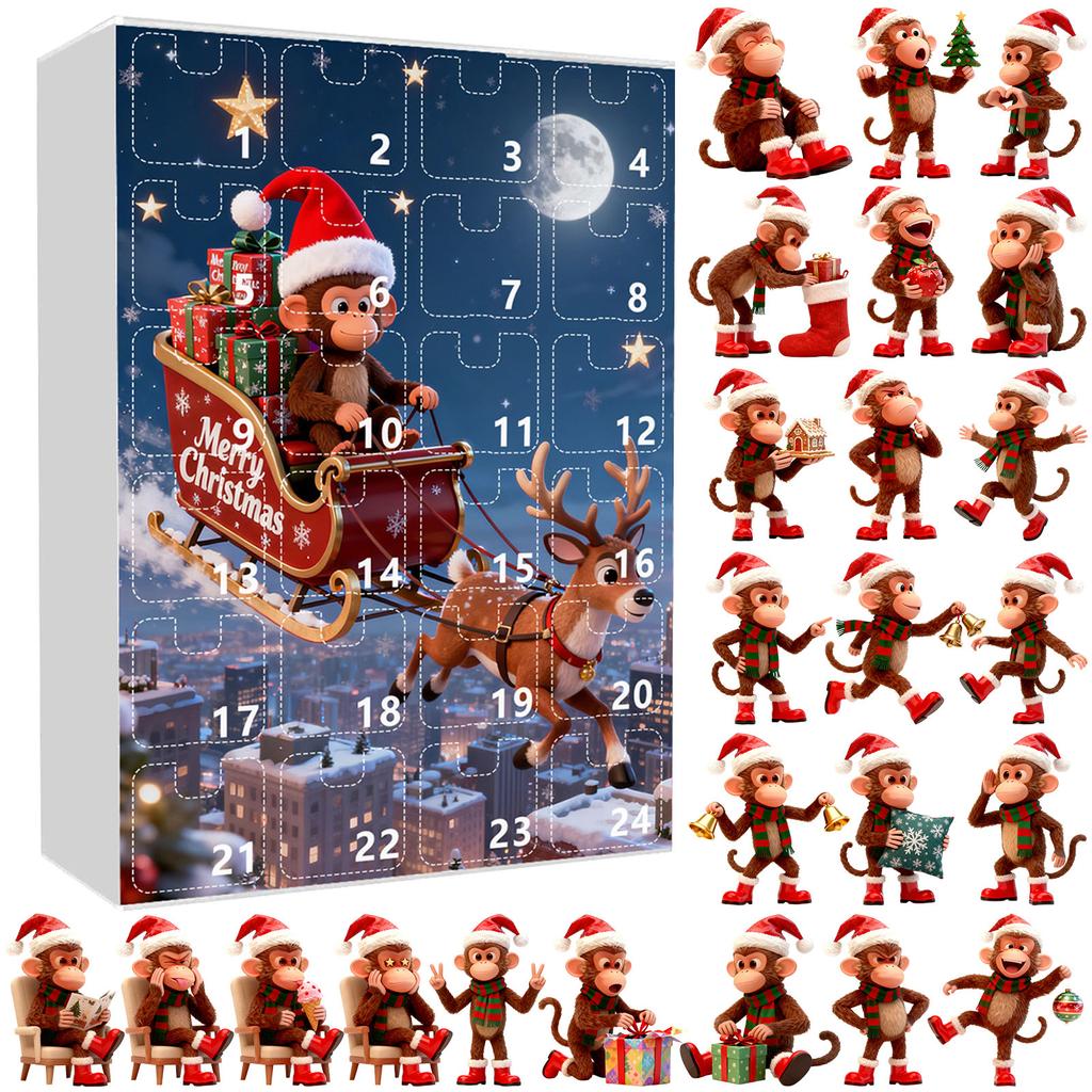 Christmas Advent Calendar - 2D Acrylic Tree Ornament with Airplane Box Packaging