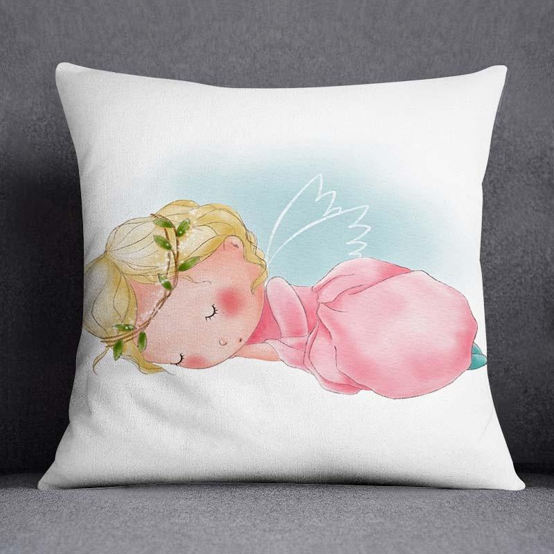 Yoga Little Girl Animal Series Pattern Decorative Pillowcase Square Pillowcase Home Office Ornament