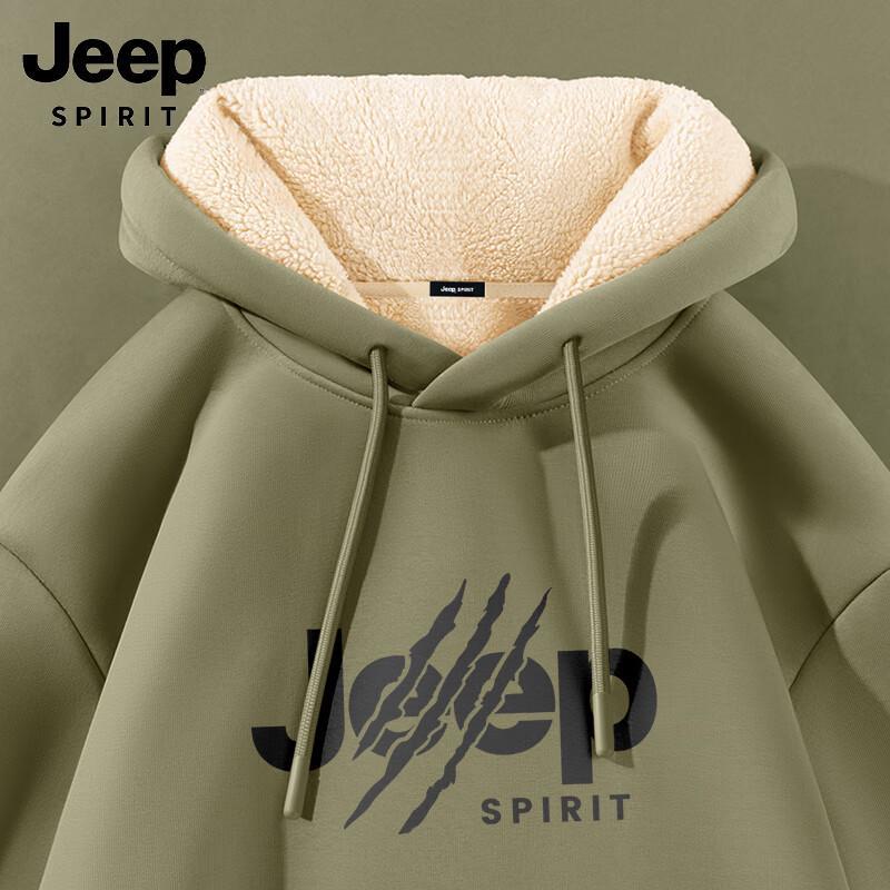 

JEEP SPIRIT Men s Heavyweight Lambswool Fleece Lined Hoodie M