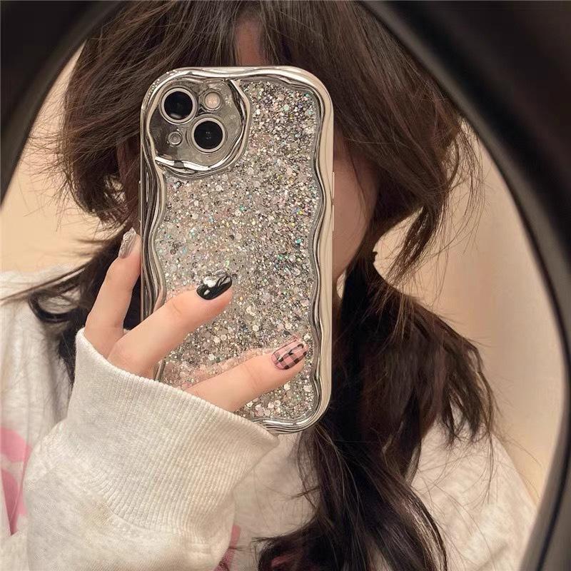 Epoxy Sequin Electroplating Mobile Phone Case Is Suitable For Iphone16Promax Lens All-Inclusive Anti-Drop Apple 17 Women