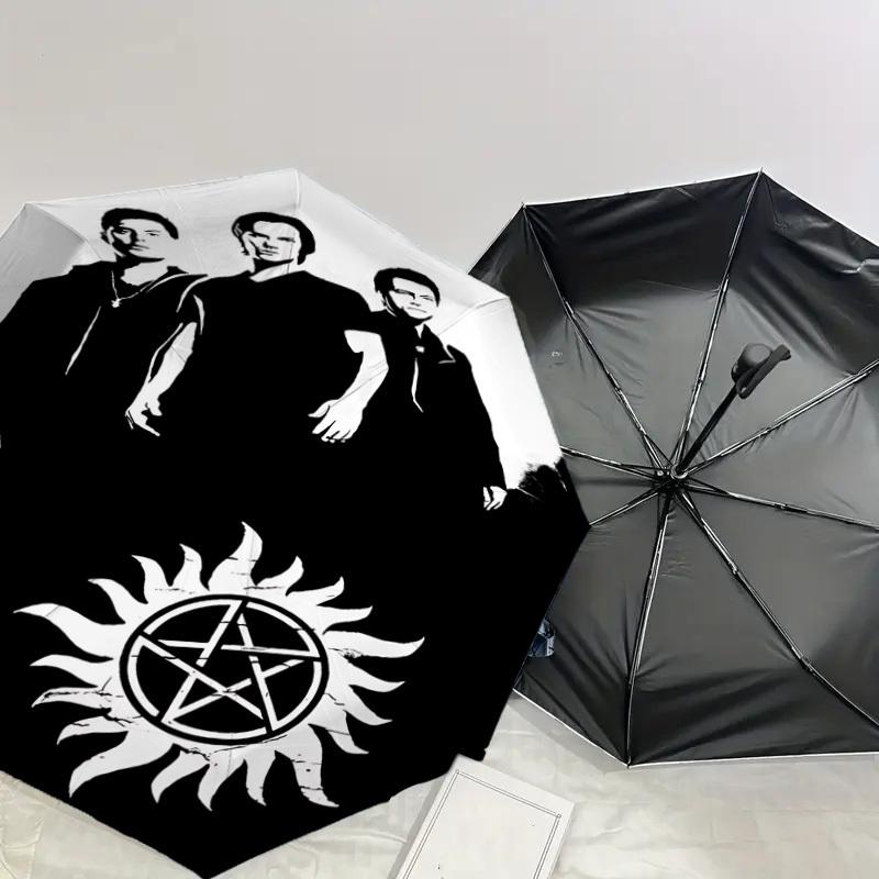 1PC Supernatural Winchester Umbrella-8-Rib Reinforced, Automatic Open, Lightweight & Durable, Cute Fashion Accessory for Outdoor-W122