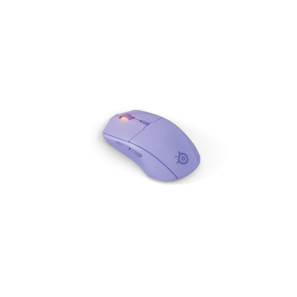SteelSeries Rival 3 WL Gen 2 Wireless Gaming Low Latency Durable Mechanical PTFE Lavender Mouse, 2.4Ghz/Bluetooth Compatible, Lightweight, (1.9ms),