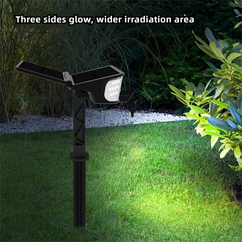 1-2PCS Solar Landscape Spotlights Garden 65LED Solar Pathway Light Outdoor  Dual Solar Panels Wall Lamp Waterproof Porch Garage