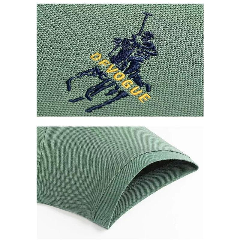 Business Casualová košile Vyšívaná pánská košile s krátkým rukávem