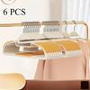 6pcs Plastic Clothes Hangers with Collar Protectors | Durable Non-Slip Wardrobe Closet Storage Organizer Hooks for Shirts