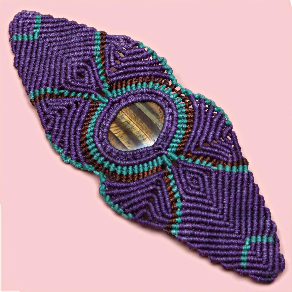 Macrame Thread Jewelry Gemstone Handmade 8-10'''Ad Tiger Eye'S Bracelet Ethnic