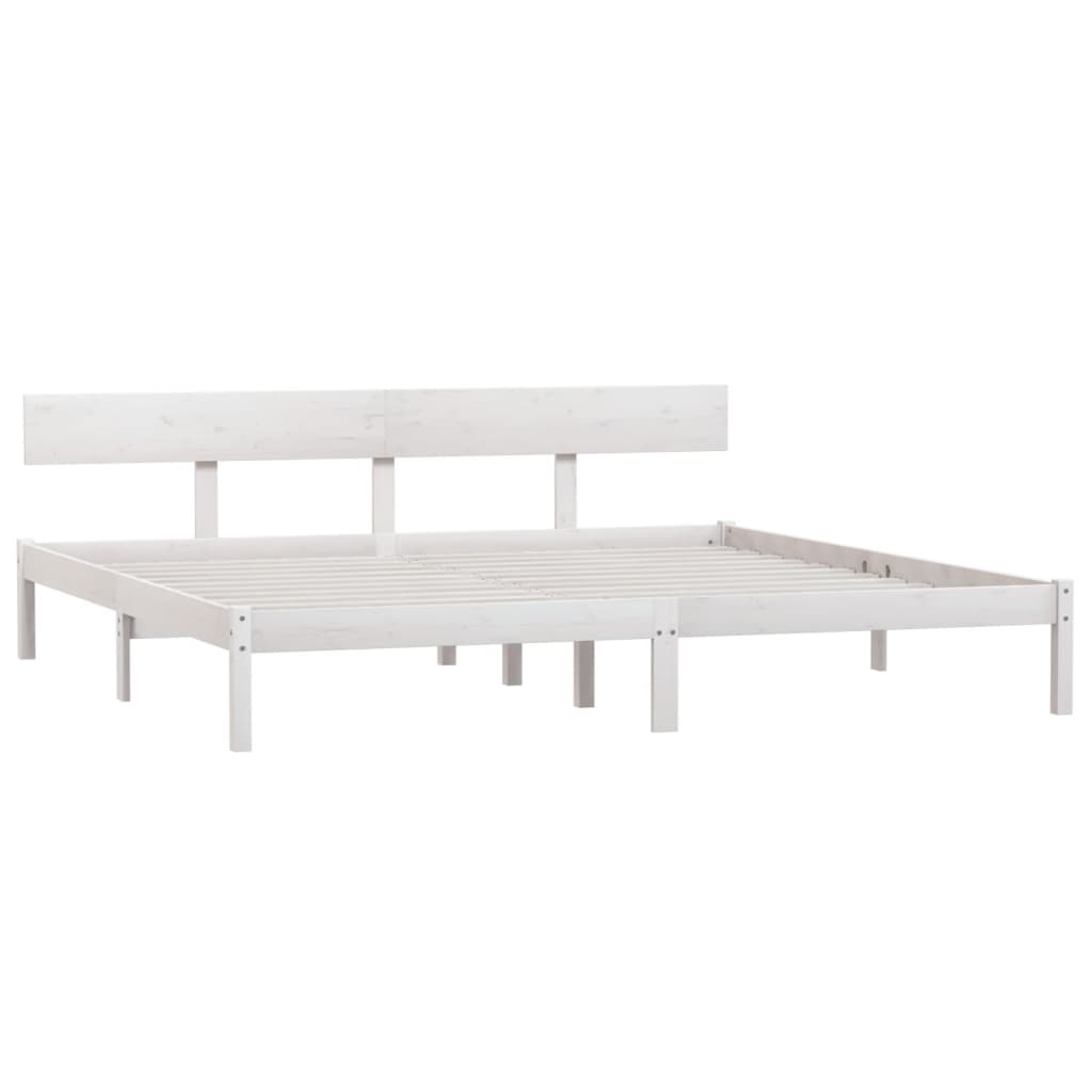 Solid Wood Bed White Pine 180 x 200 cm