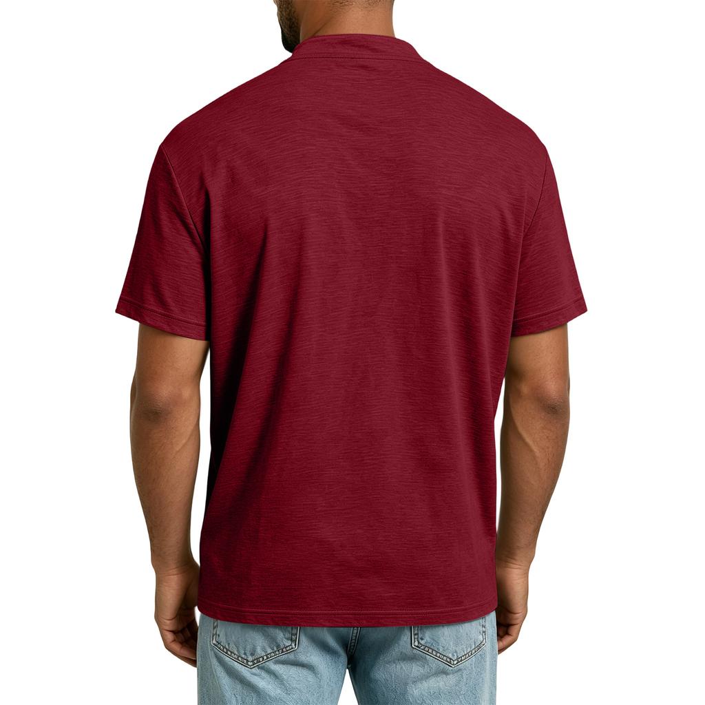 Men's Lightweight Breathable Short Sleeve Tee with Drawstring Neckline