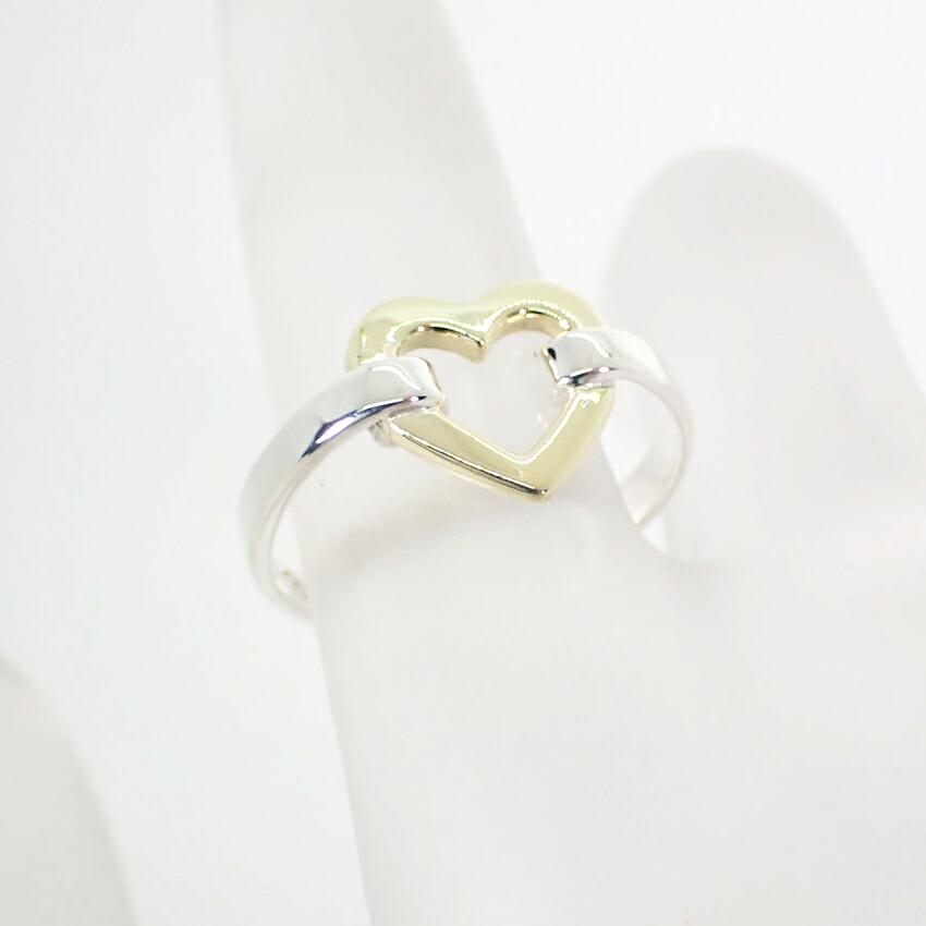 [Used] TIFFANY 925 Open Heart Ring/Size 10/j18-6