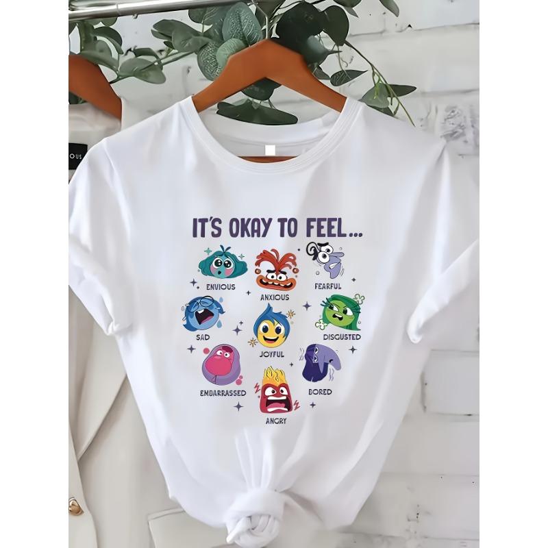 

Летние и Осенние Повседневные Женские Футболки Красный Принт Сердца Короткий Рукав Удобные Мягкие Топы с Круглым Вырезом Модная Уличная Женская Одежда S