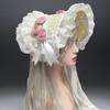 Elegant Gothic Widows Hat Handmade Lace Detailing Perfect for Cosplay Costume Accessories Stage Performances